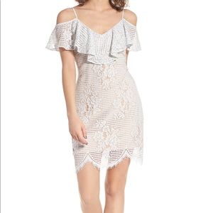 NWT WAYF Pale Blue lace mini dress